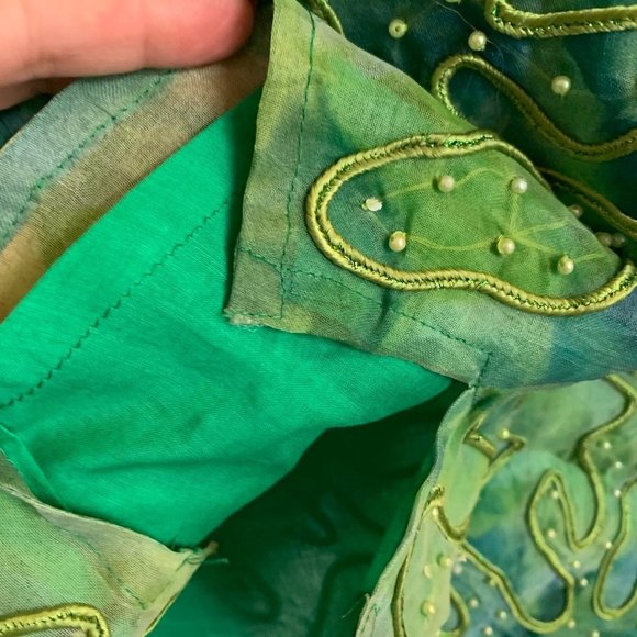 Anage Women's Art to Wear Green Beaded Sil… - Picture 4 of 5